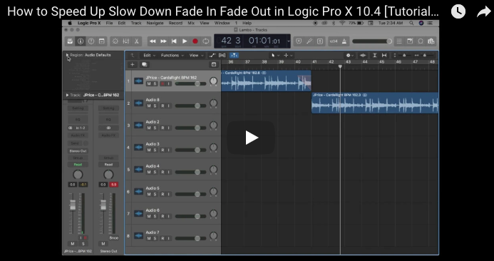 How to Speed Up Slow Down Fade In Fade Out in Logic Pro X 10.4[Tutorials by Kameechi #6] - The Official Kameechi Experience